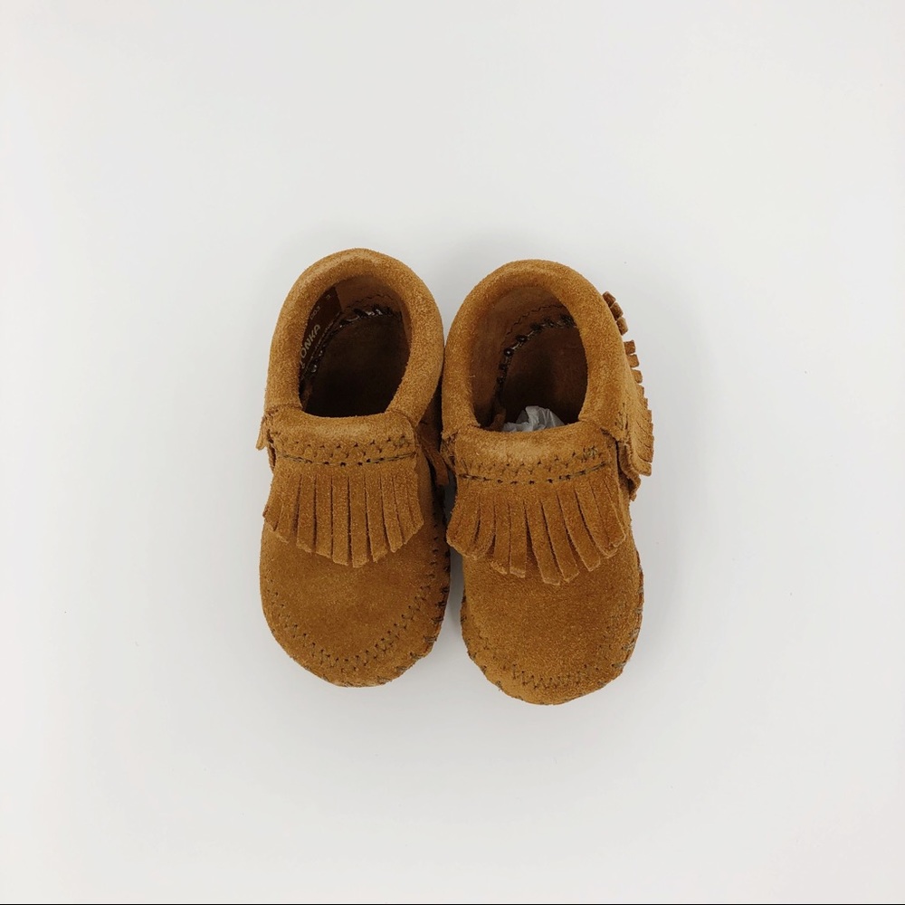 Minnetonka Brown Leather Moccasins
